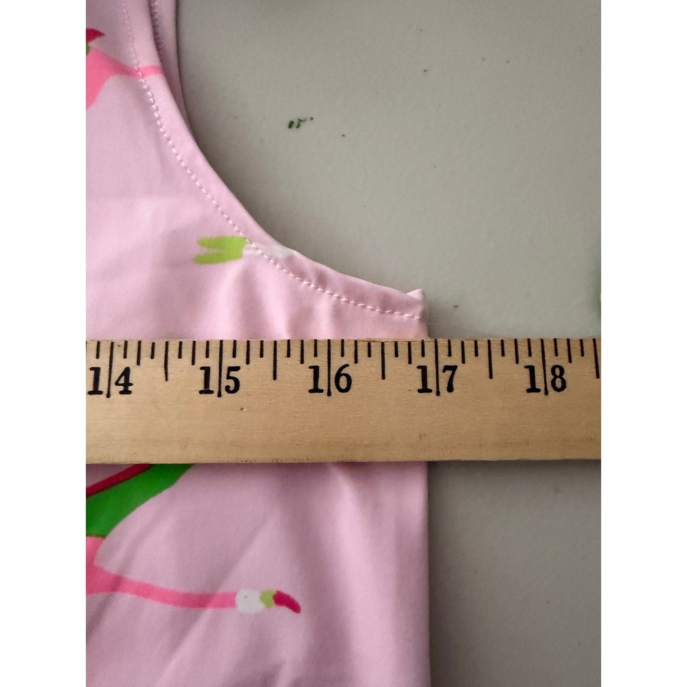 Katherine Way Flying Flamingos Pink Golf Dress Scallop Hem Sleeveless Small NWT - Picture 5 of 6